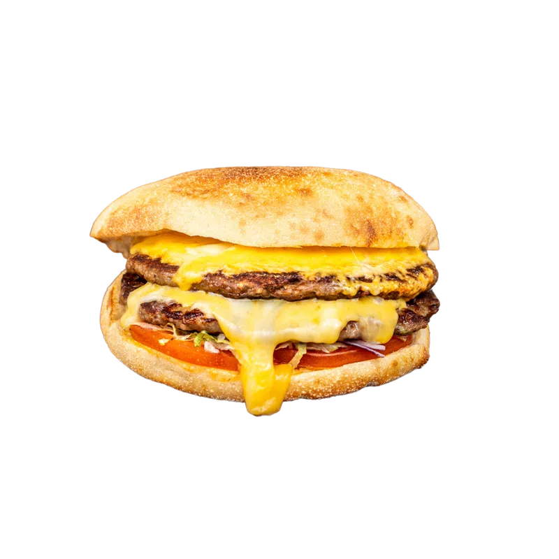 Saftiger Burger mit Pommes